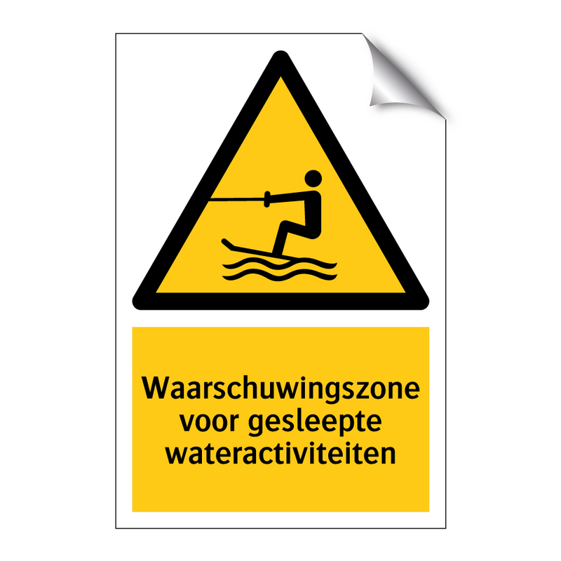 Waarschuwingszone voor gesleepte wateractiviteiten