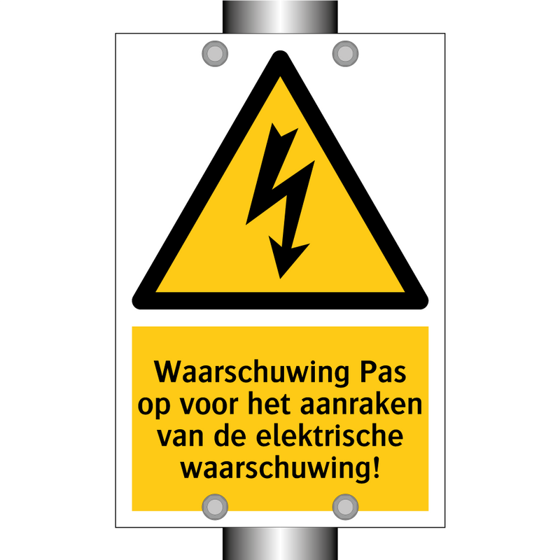 Waarschuwing Pas op voor het aanraken van de elektrische waarschuwing!