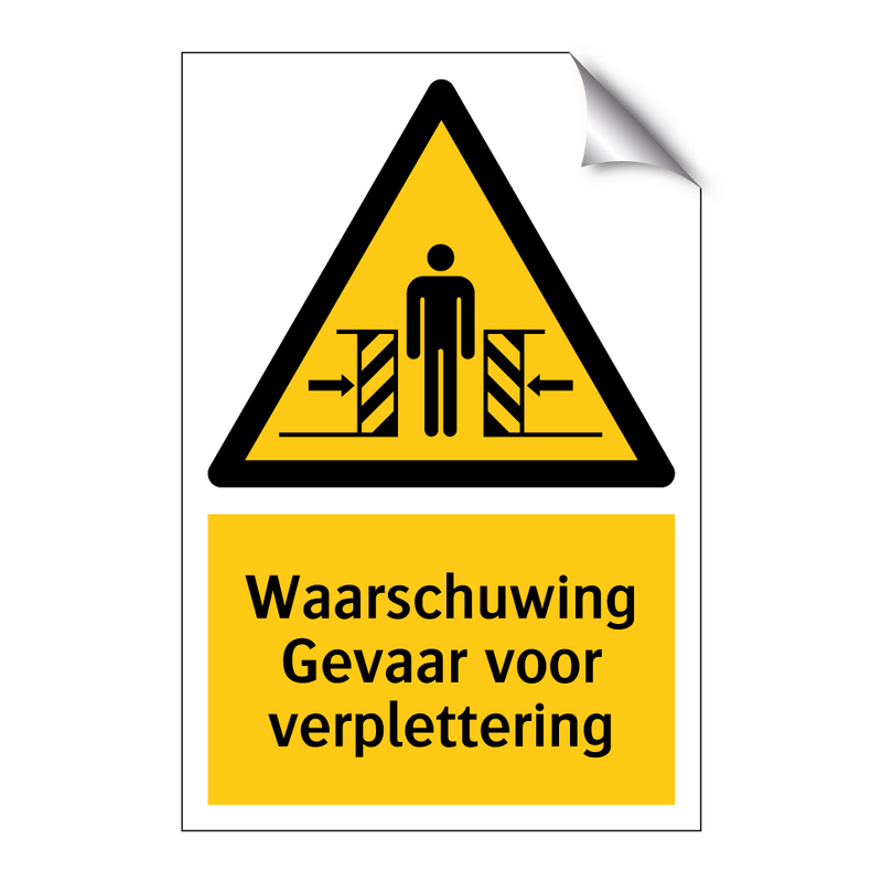 Waarschuwing Gevaar voor verplettering