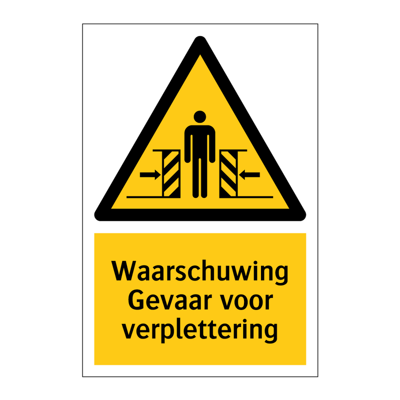 Waarschuwing Gevaar voor verplettering