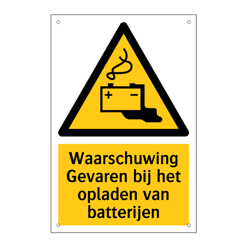 Waarschuwing Gevaren bij het opladen van batterijen