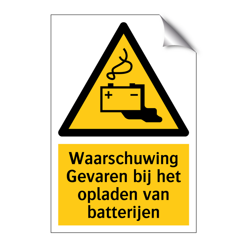 Waarschuwing Gevaren bij het opladen van batterijen