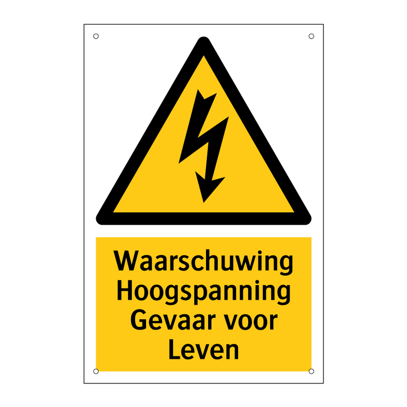 Waarschuwing Hoogspanning Gevaar voor Leven