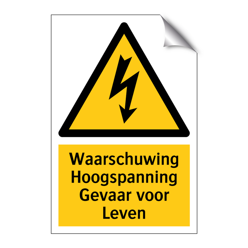 Waarschuwing Hoogspanning Gevaar voor Leven