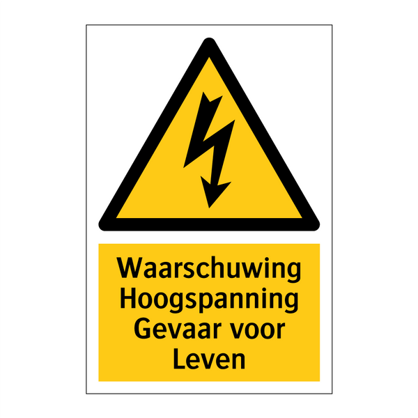 Waarschuwing Hoogspanning Gevaar voor Leven