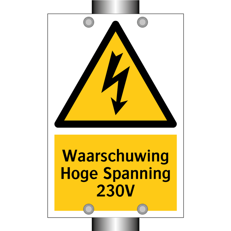 Waarschuwing Hoge Spanning 230V