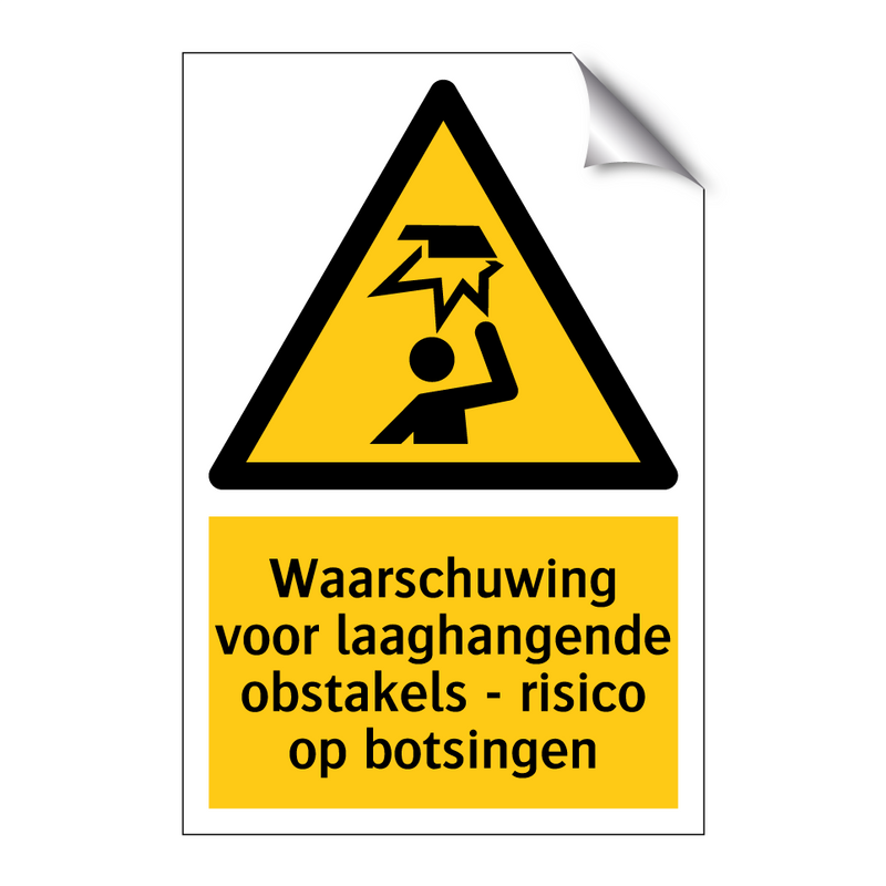 Waarschuwing voor laaghangende obstakels - risico op botsingen