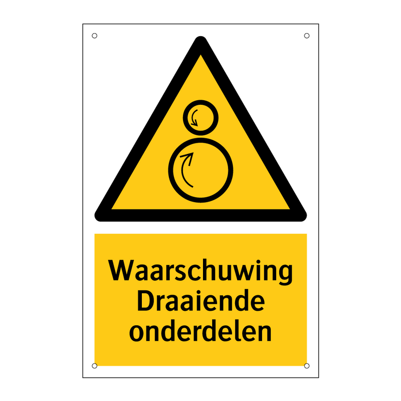 Waarschuwing Draaiende onderdelen