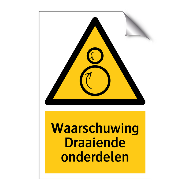 Waarschuwing Draaiende onderdelen