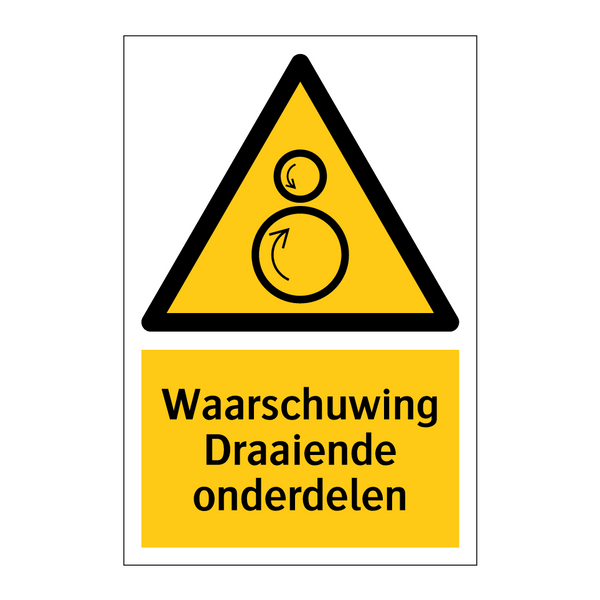 Waarschuwing Draaiende onderdelen