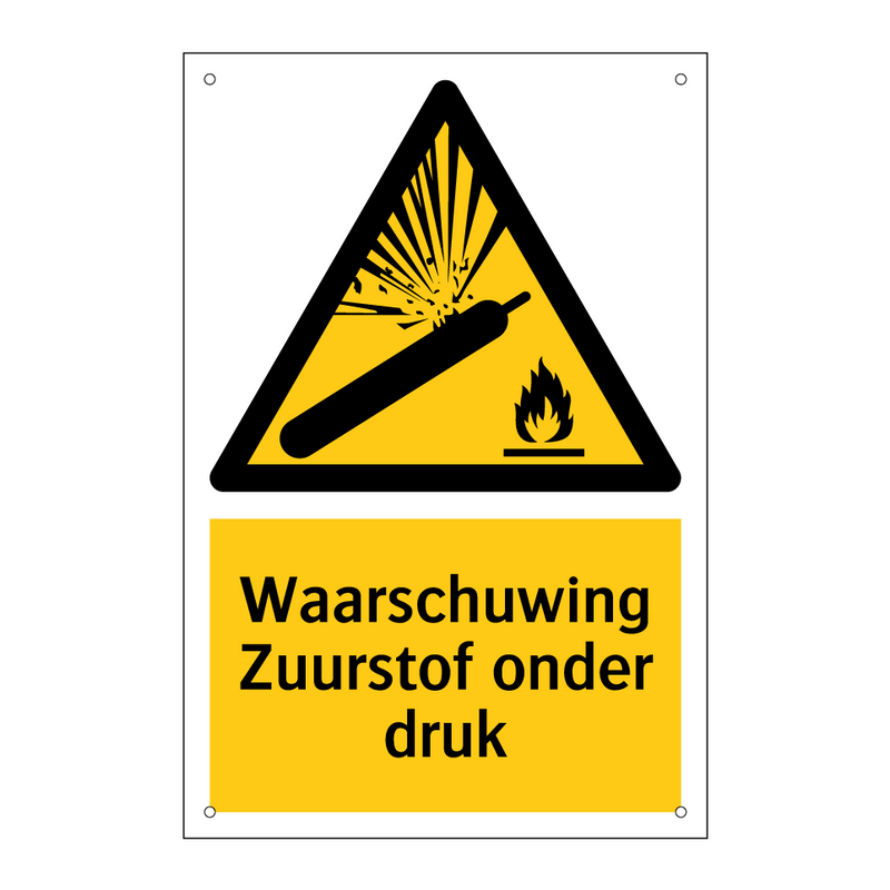 Waarschuwing Zuurstof onder druk