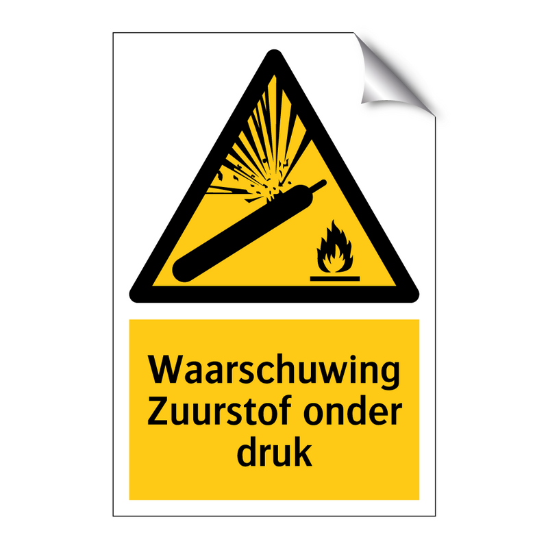 Waarschuwing Zuurstof onder druk