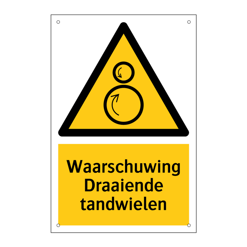 Waarschuwing Draaiende tandwielen