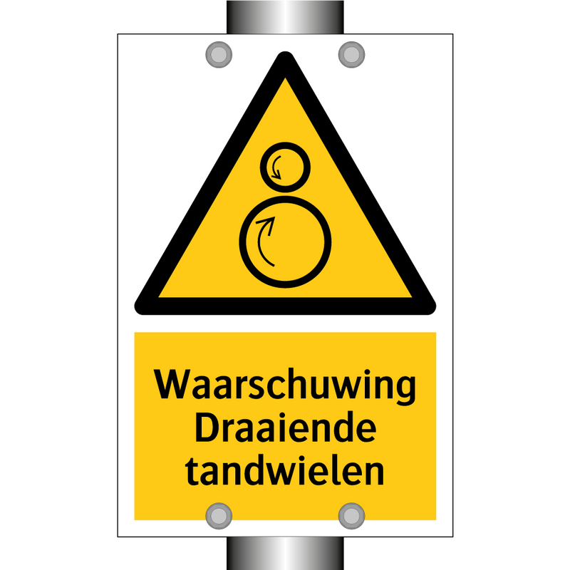 Waarschuwing Draaiende tandwielen