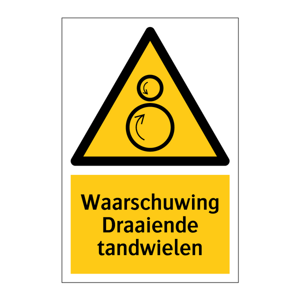 Waarschuwing Draaiende tandwielen