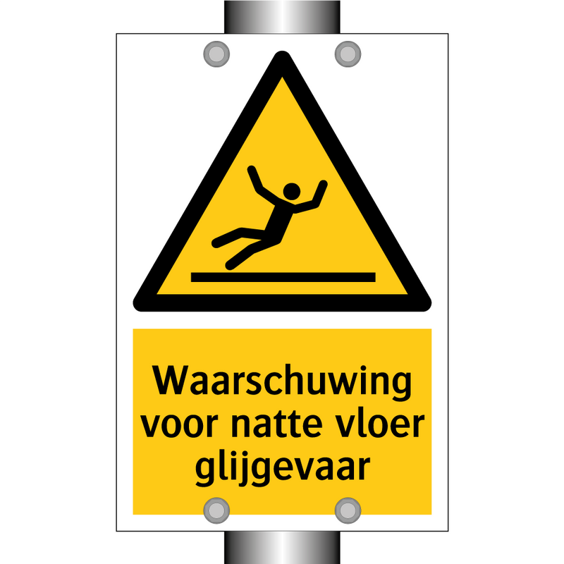 Waarschuwing voor natte vloer glijgevaar