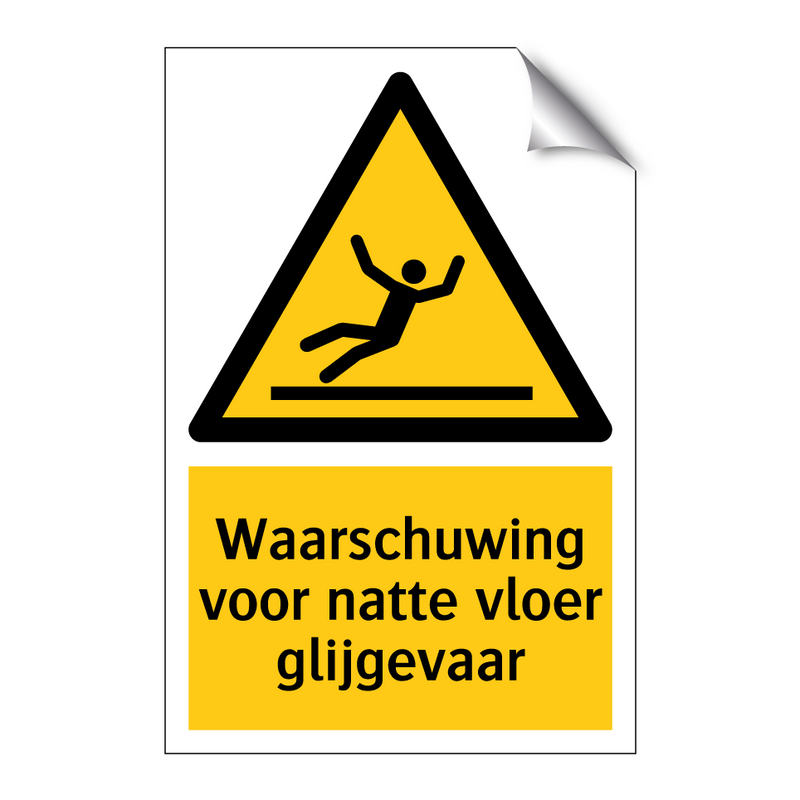 Waarschuwing voor natte vloer glijgevaar