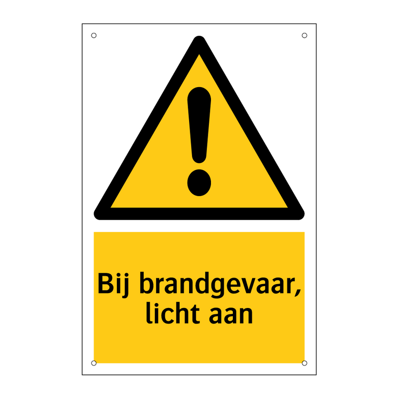 Bij brandgevaar, licht aan