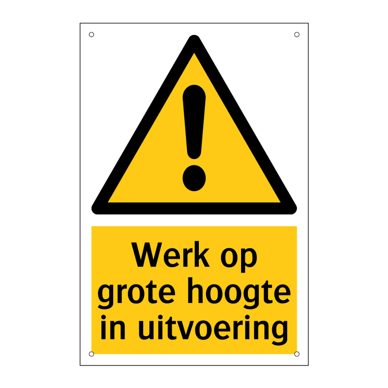 Werk op grote hoogte in uitvoering