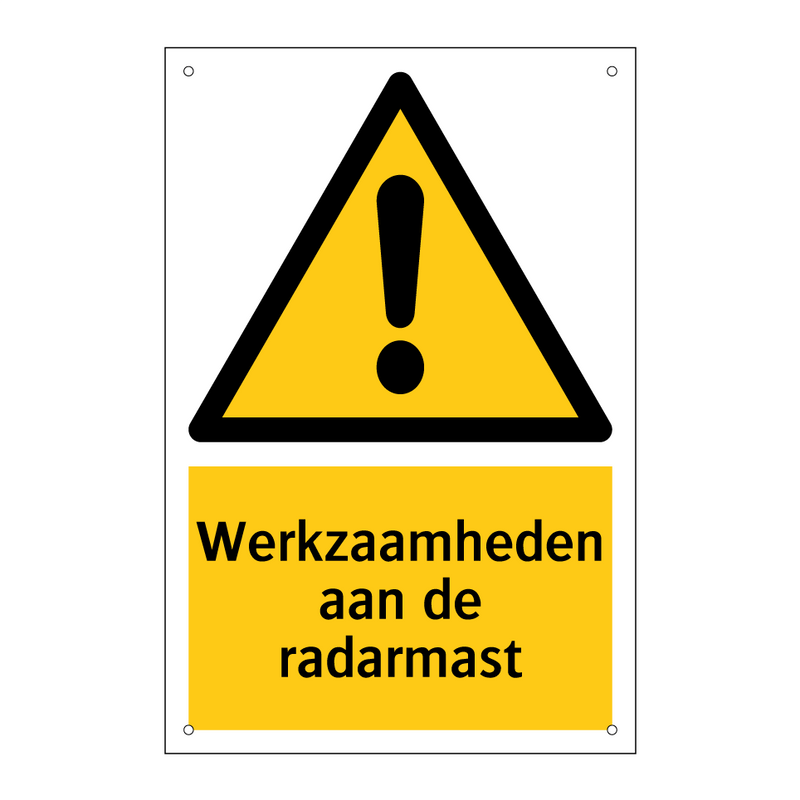 Werkzaamheden aan de radarmast