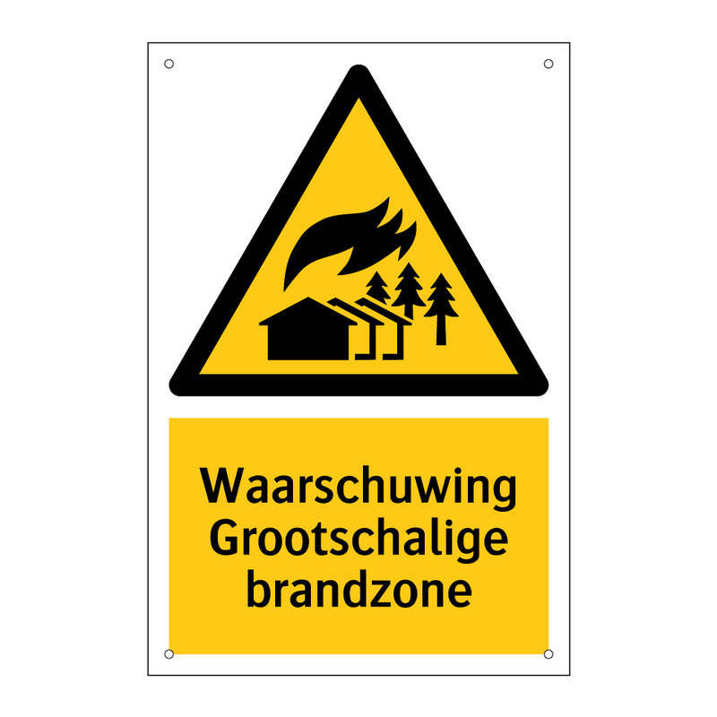 Waarschuwing Grootschalige brandzone