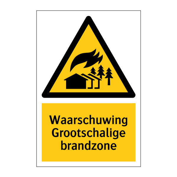 Waarschuwing Grootschalige brandzone