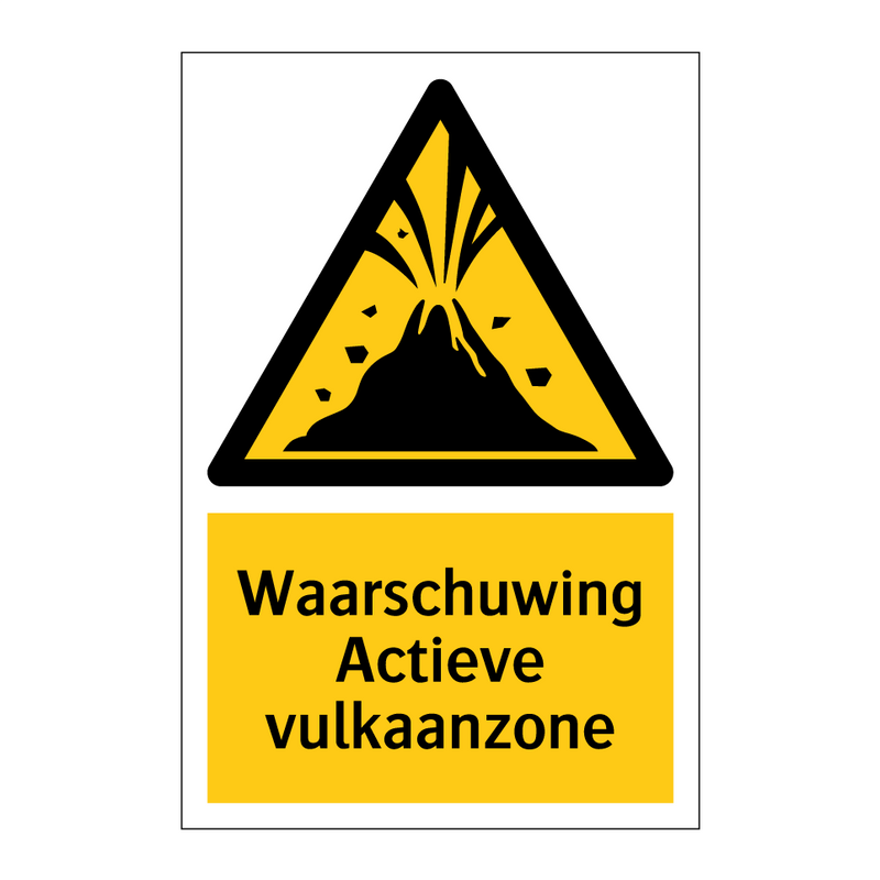 Waarschuwing Actieve vulkaanzone