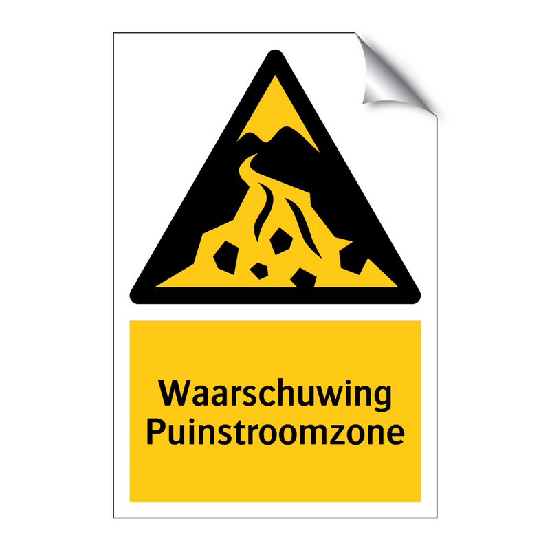 Waarschuwing Puinstroomzone