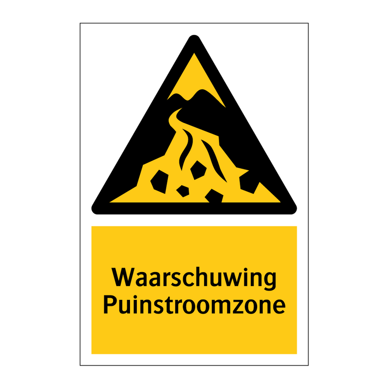 Waarschuwing Puinstroomzone