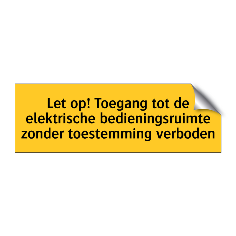 Let op! Toegang tot de elektrische bedieningsruimte /.../