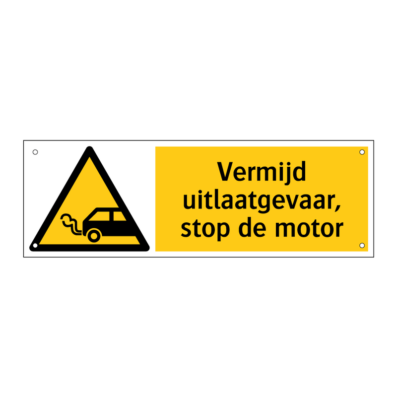 Vermijd uitlaatgevaar, stop de motor