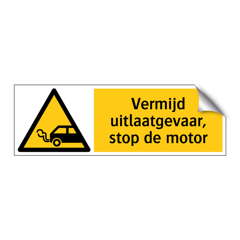 Vermijd uitlaatgevaar, stop de motor