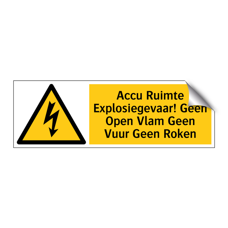 Accu Ruimte Explosiegevaar! Geen Open Vlam Geen Vuur Geen Roken