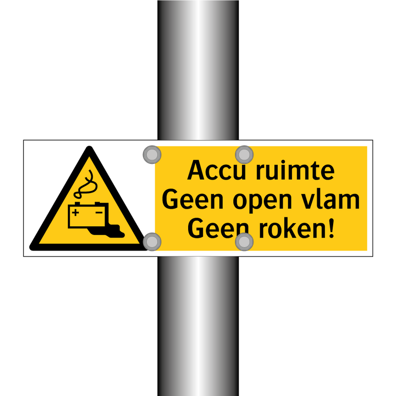 Accu ruimte Geen open vlam Geen roken!