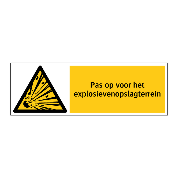 Pas op voor het explosievenopslagterrein