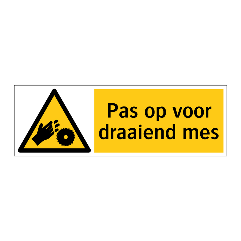 Pas op voor draaiend mes