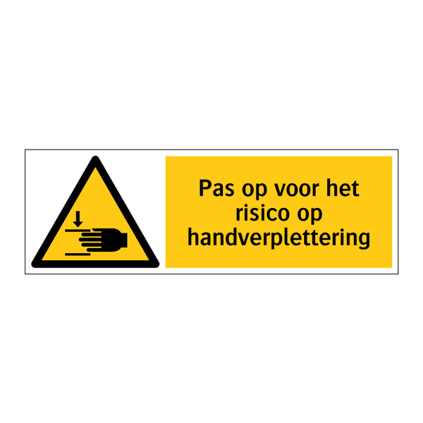 Pas op voor het risico op handverplettering