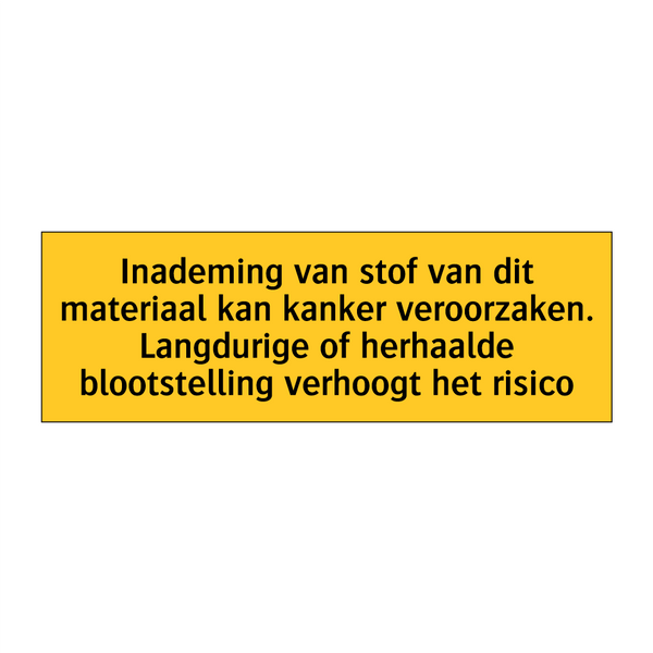 Inademing van stof van dit materiaal kan kanker /.../