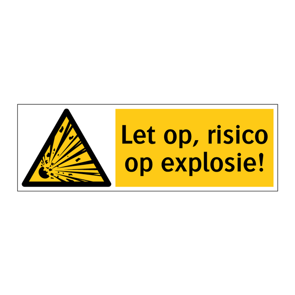 Let op, risico op explosie!