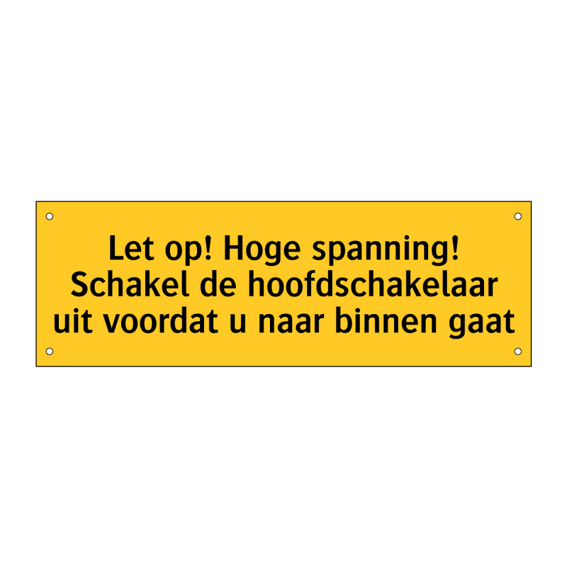 Let op! Hoge spanning! Schakel de hoofdschakelaar uit /.../