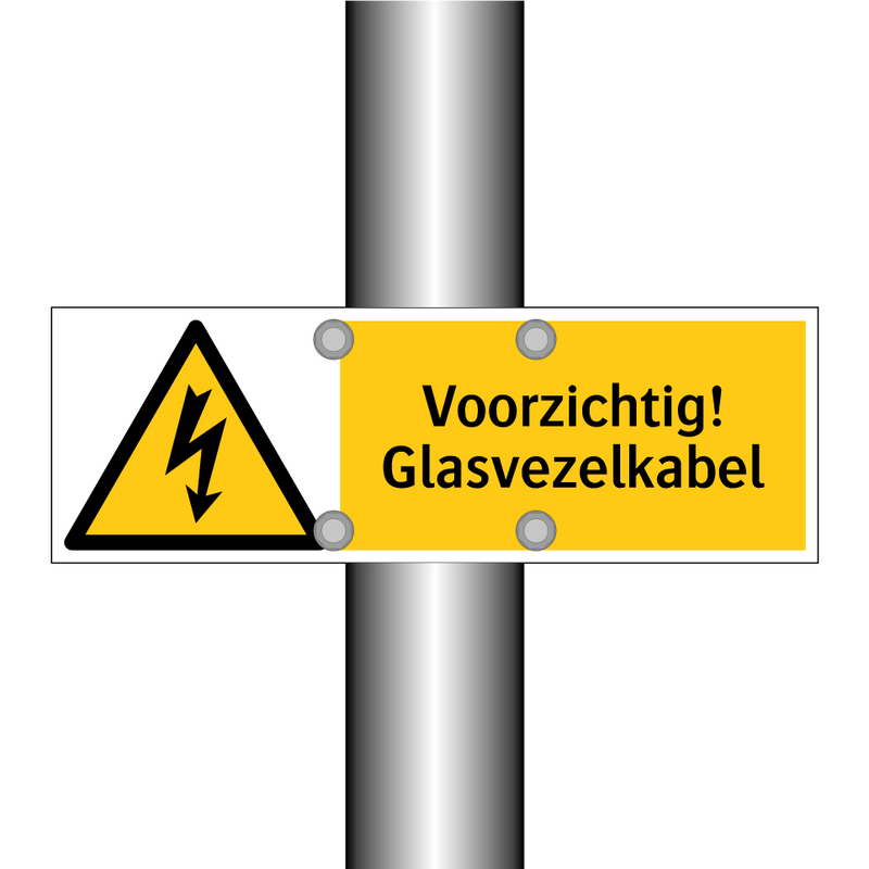 Voorzichtig! Glasvezelkabel