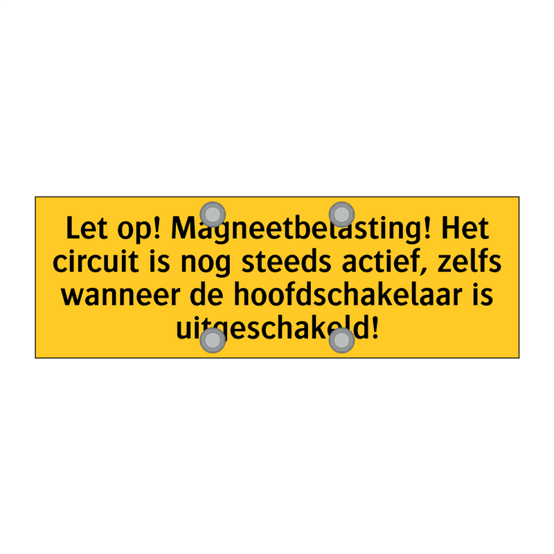 Let op! Magneetbelasting! Het circuit is nog steeds /.../