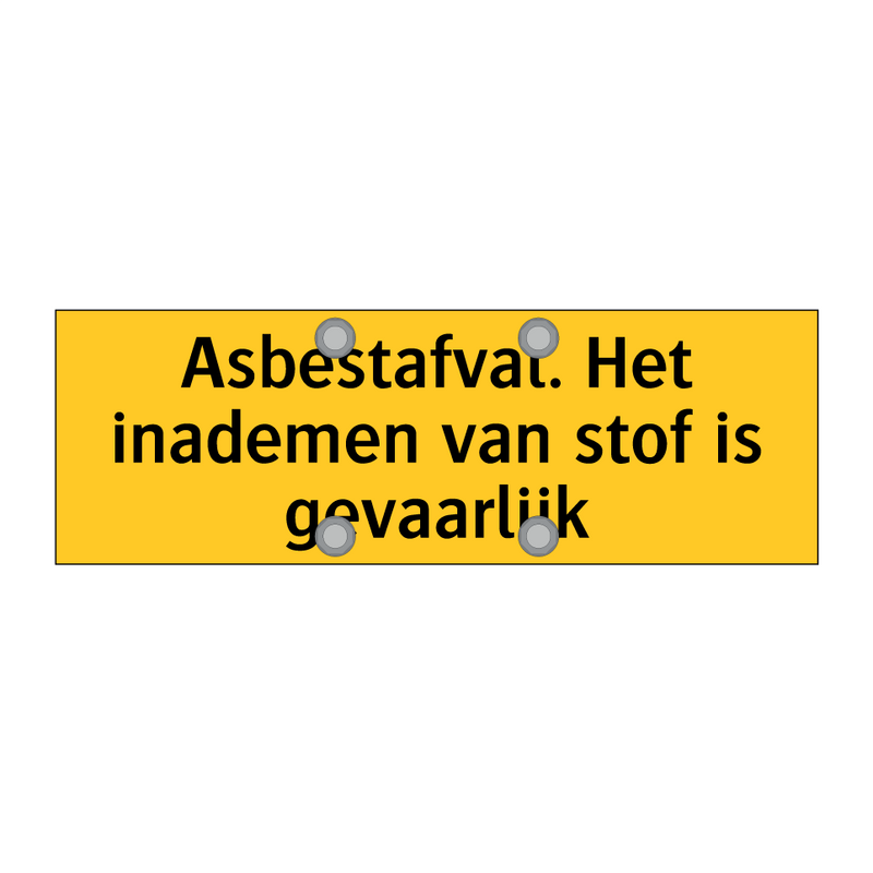 Asbestafval. Het inademen van stof is gevaarlijk