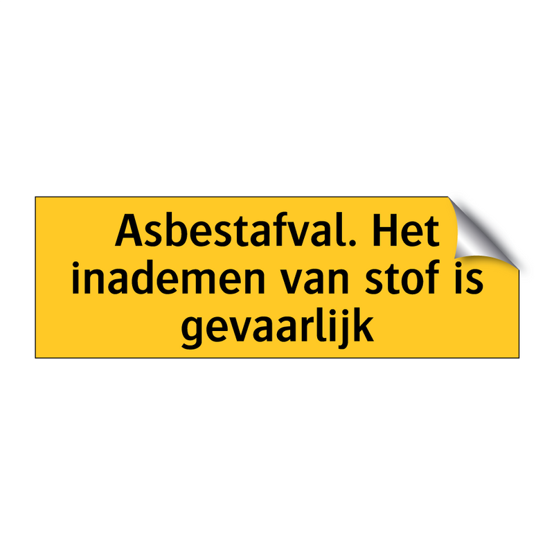 Asbestafval. Het inademen van stof is gevaarlijk