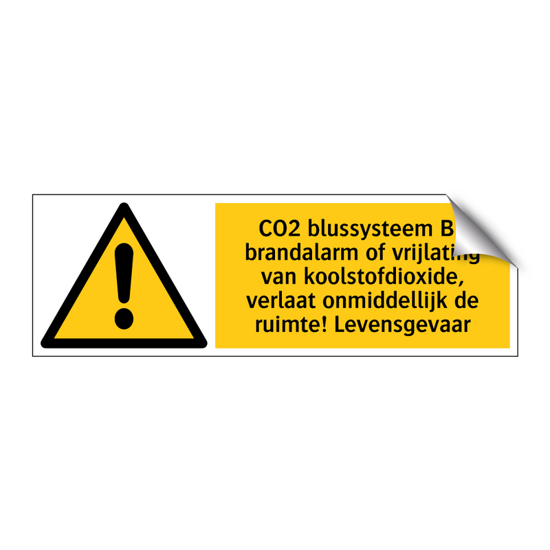 CO2 blussysteem Bij brandalarm of vrijlating van koolstofdioxide, verlaat onmiddellijk de ruimte! Levensgevaar