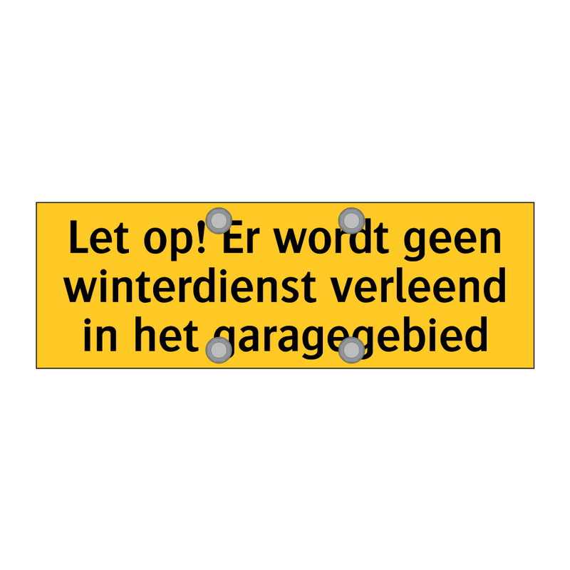 Let op! Er wordt geen winterdienst verleend in het /.../