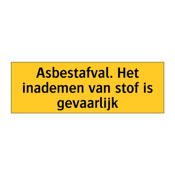 Asbestafval. Het inademen van stof is gevaarlijk