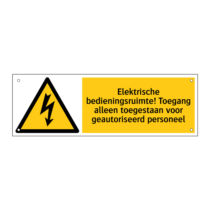 Elektrische bedieningsruimte! Toegang alleen toegestaan voor geautoriseerd personeel