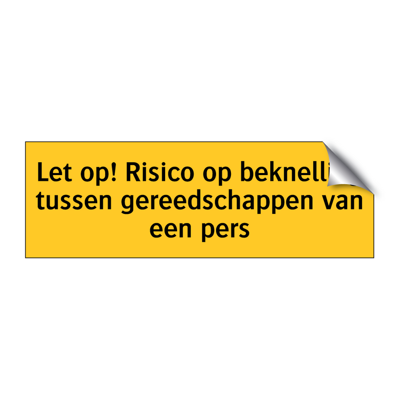 Let op! Risico op beknelling tussen gereedschappen van /.../