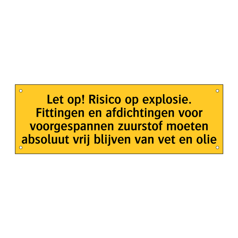 Let op! Risico op explosie. Fittingen en afdichtingen /.../